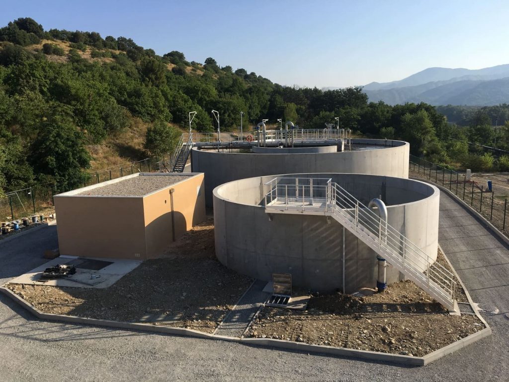 photo du chantier de la station d'épuration de Château Arnoux